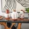 White Ceramic Floral Vase with Terracotta Colored Detailing Set
